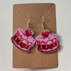 Fashion Jewelry Pink and Red Cake Earrings